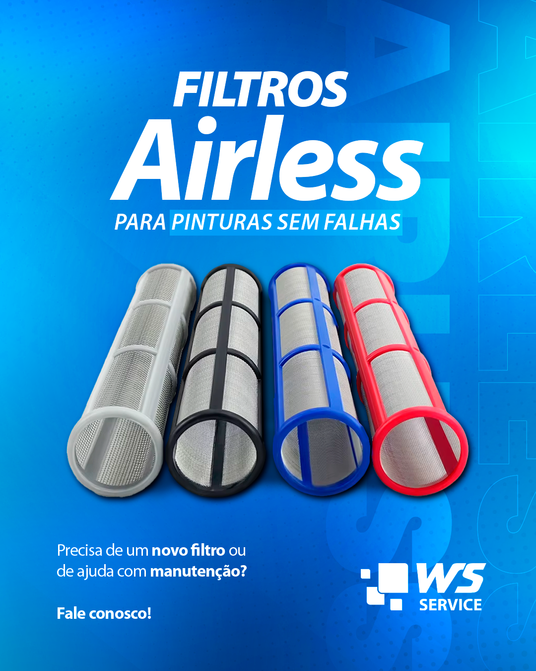 Filtro Airless limpos, pintura sem falhas!